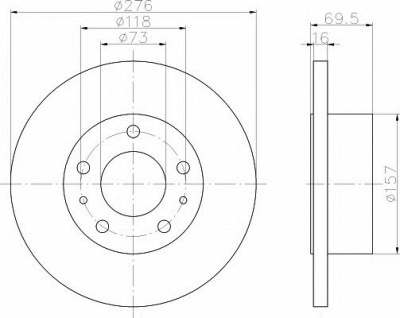 HELLA PAGID 8dd355107421 -  Тормозной диск